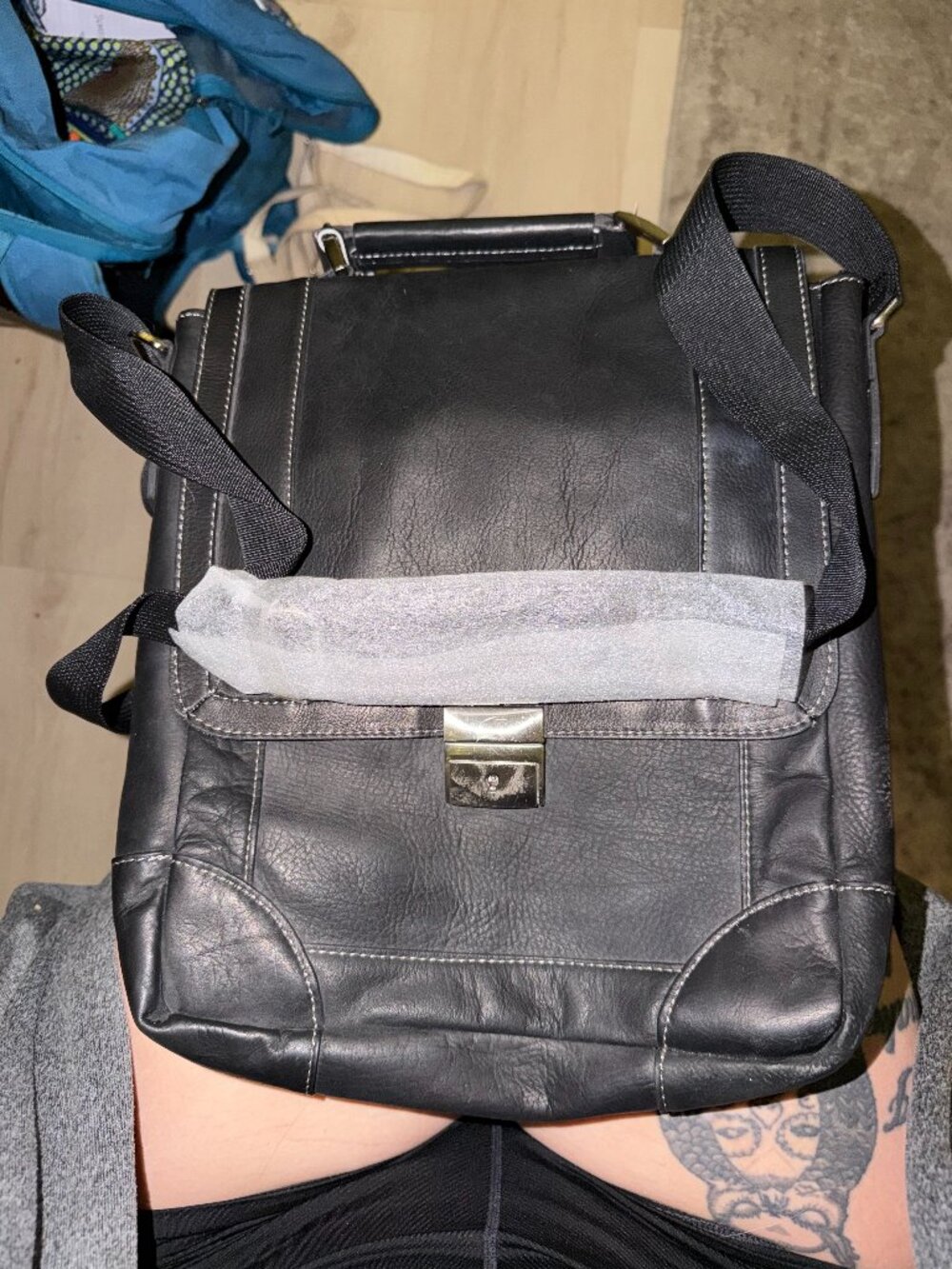 Wilsons Genuine Black Leather Professional Conference Laptop Bag